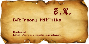Bársony Mónika névjegykártya