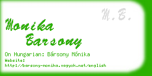 monika barsony business card